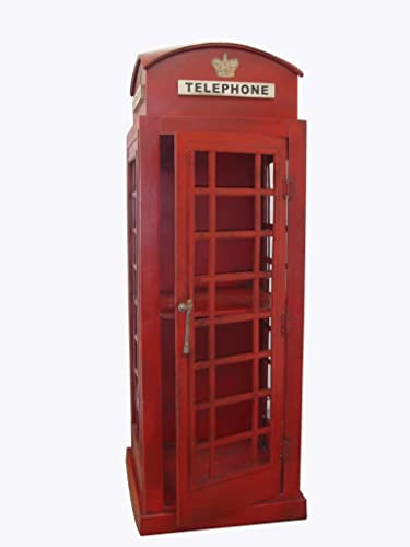 Kunibert Cella telefonica inglese, altezza 125 cm, colore: rosso, materiale lamiera come armadietto