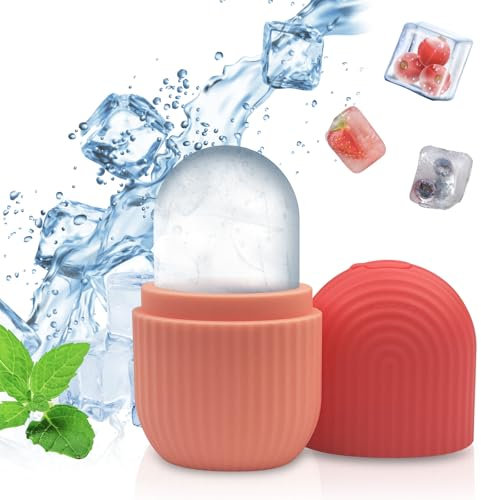 Rseuphiee Ice Roller, Ice Roller Visage Facial Multifonctionnel, Facial Ice Face Roller, Rouleau à Glace Visage en Silicone, pour le Visage, Aide à Améliorer l'élasticité de la Peau