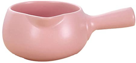 UQACHG Keramik-Salatschüsseln, französische Zwiebelsuppenschalen mit Griff, Mikrowellen-Müslischalen, kleine Kasserolle für Küche, Milch, Müsli, Haferflocken, Rosa, 1000 ml