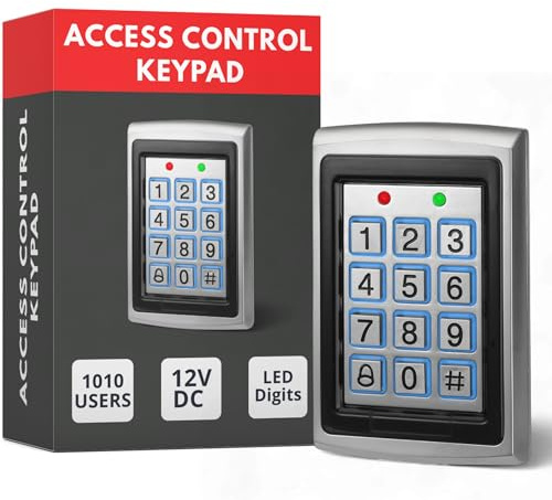 SecureMyDoor Proximity Digital Keypad for Door Entry System | with Both RFID Fobs and Pin Code Entry | For Indoor Security Access Control Use | Touchpad Backlight Keypad | Standalone Touchpad LED