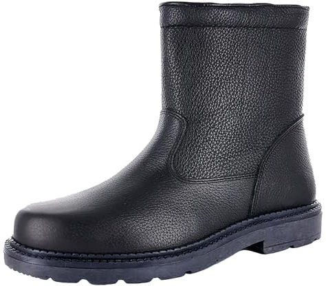 Stivaletti Uomo in Vera Pelle con Interno in Lana, Linea Arizona by Patrizia Azzi Art. 999 (Pelle Nera, Sistema Taglie Calzature EU, Adulto, Uomo, Numero, Media, 42)