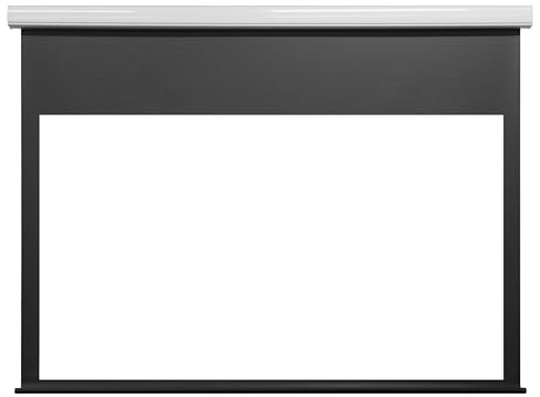 Motorized Electric Drop Down 4K/8K Projection Screen, 110 Diagonal 16:9 Matte White with White Aluminum Case Silver Ticket Products E169110