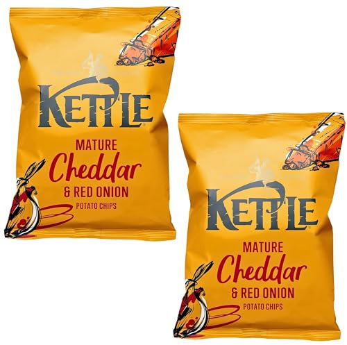 Crisps Snack Bundle Consisting Kettle Crisps Mature Cheddar & Red Onion (2 Pack)