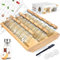 SAEIV Gewürzgläser Eckig mit 2-in-1 Bambus-Gewürzgläser Mit Regal (FCM®) – 21x120ml Gewürzdosen Set, 120 Etiketten,Gewürz Organizer Schublade,BPA-frei