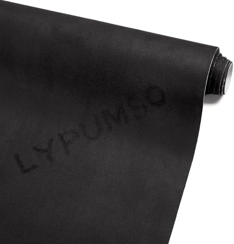 Lypumso Black Suede Fabric Wrap for Car Interior, 16in x 59in Self Adhesive Microfiber Fabric Easy Peel & Stick, Stretchable Suede Interior Wrap for Car Dash Console Headliner Door Home Decor
