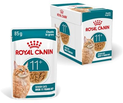 ROYAL CANIN AGEING 11+ en Sauce | 12 x 85 g | Nourriture Humide pour Chats Seniors à partir de 11 Ans | Formule avec Le Complexe HealthyAge7™ | Morceaux Savoureux en Sauce
