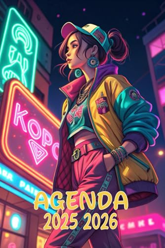 Agenda 2025-2026: Scolaire k-pop | Journalier (une page par jour) | Septembre à Juillet | 14,8 x 21 cm | Collège et Lycée et primaire | anime et Corée, Korean Pop | garçon et fille.