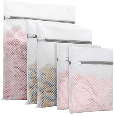 Filet à Linge Machine à Laver, 5 Pièces, Sacs à Linge en Maille, filets durables pour soutien-gorge, Sac à linge Réutilisables pour Vêtements Délicats, Protection Anti-Déformation, pour Chaussures