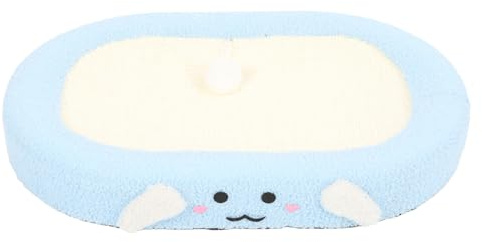 Griffoir pour Chat en sisal avec Base antidérapante, Planche à gratter pour Chat, Conception en Corde de sisal Durable pour Chats d'intérieur, Coussin à gratter en Peluche Bleue