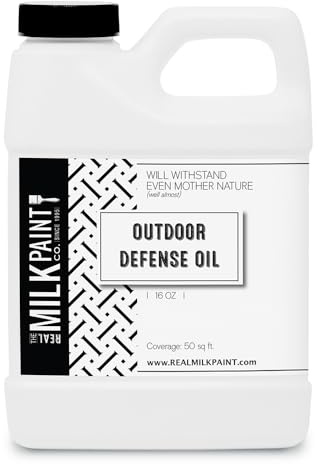 Real Milk Paint, Wood Finish for Outdoor Furniture 16 oz Outdoor Defense Oil, Sealer, Protector with Tung Oil for Finishing Fence, Deck, Cedar Garden Bed