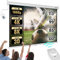 Jago® Leinwand Beamer - 1:1, 4:3, 16:9, HD 4K 3D, Rollo, Ausziehbar, Elektrisch, mit Fernbedienung, Deckenmontage/Wandmontage - Beamerleinwand, Projector Screen, Motorleinwand, Heimkino (203x152 cm)