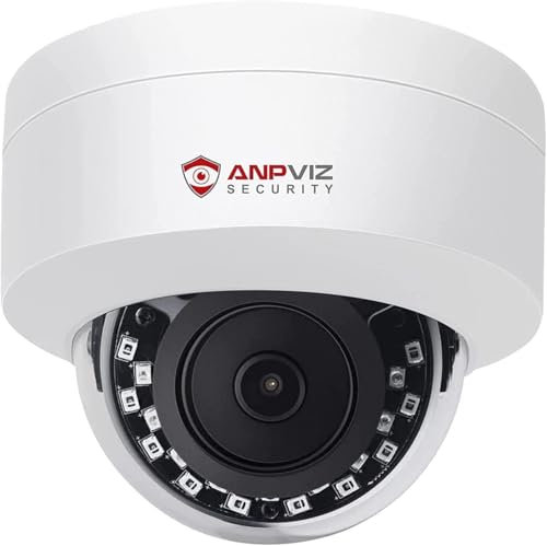Anpviz Telecamera IP PoE da 3 MP, per esterni, telecamera di sorveglianza a cupola esterna, visione notturna a infrarossi, accesso remoto esterno, nessun rilevamento di movimento, nessun alimentatore