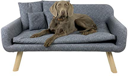 animal-design Hundsoffa ny med kudde vadderad soffa soffa hundsäng kattsäng sovplats för hundar och katter vita färger (grå)
