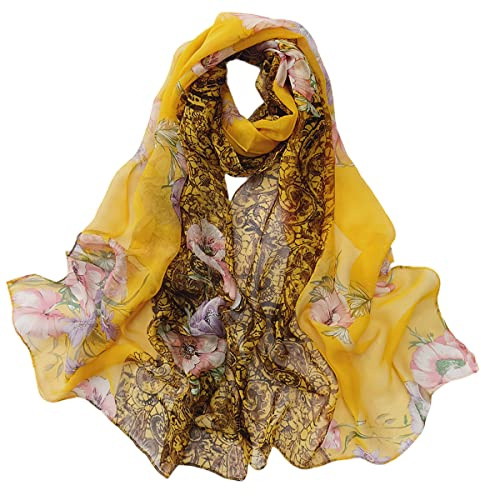 FAIRYGATE Ladies Scarves Lightweight Clearance Chiffon Scarf Fashion Sheer Lightweight Neckerchief Shawl Wrap for Women Girls 38013