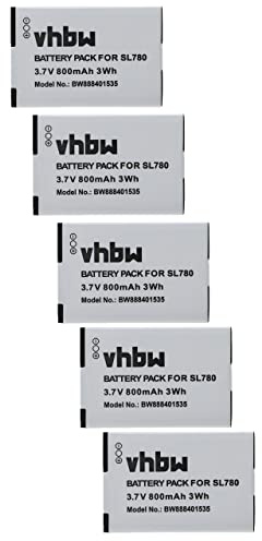 vhbw 5X Akku kompatibel mit Siemens Gigaset SL350, SL350H, SL450, SL400A, SL400, SL400H schnurlos Festnetz Telefon (800 mAh, 3,7 V, Li-Ion)