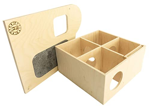 Getzoo Wohnhaus Nido mit Schieferdach 25x25 cm | Geeignet für Zwerghamster & Goldhamster | Geräumig & Komfortabel | Natürliche Krallenpflege | Einfache Nestkontrolle | Artgerechtes Vierkammer-Design