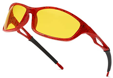 Long Keeper Gafas de Conducir de Noche - Gafas de Sol Conducir Visión Nocturna para Hombre Mujer Gafas Polarizadas Amarillas Conducir Ciclismo Lentes UV400