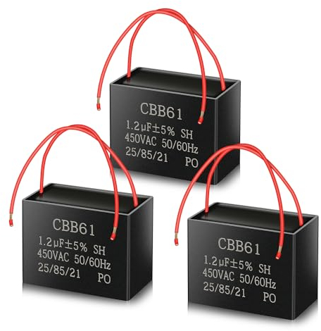 ANGEEK CBB61 450V AC 1.2uf 50 / 60Hz Condensateur de démarrage,Capacité du moteur AC pour ventilateur de plafond,ventilateur,hotte aspirante(3 unités)