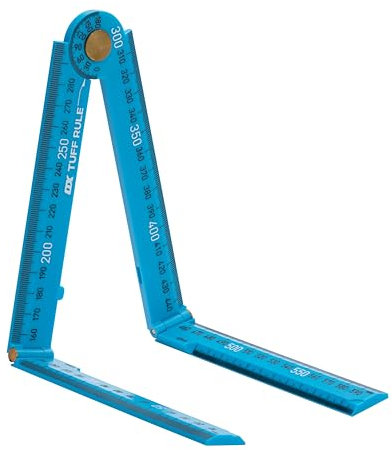OX Pro Tuff Folding Rule Cyan, Carpenters Measuring Angle Finder ABS Plastic Ruler 600mm