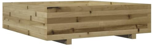vidaXL Fioriera da Giardino 90x90x26,5 cm in Legno di Pino Impregnato, fioriera, fioriera da Patio, fioriera per Erbe, fioriera da Esterno, fioriera