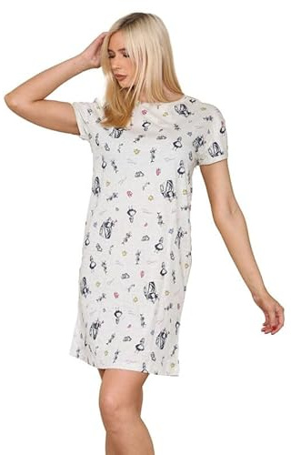 Ex High Street Brand Disney Pure Cotton Nightdresses for Women UK 6-22, Womens Nightwear Short Sleeve Ladies Nighties Women's Nightwear Cotton Nighties for Women
