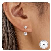 Dochais Ohrringe Jackets S925 Sterling Silber Ohrstecker 14K Gold Vorderseite Rückseite Ohrringe mit 5A Zirkonia Hypoallergen Ohrschmuck für Damen Frauen Mädchen Gold & Silber (Silber1)