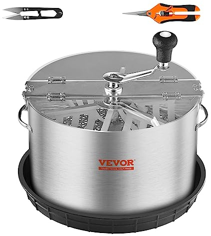 VEVOR Recortadora de Cogollos Manual 39,5 cm con Cuchillas de Acero Inoxidable Peladora con Par de Tijeras Podadora de Mano con Cuchilla Dentada Incluye Cortadora de Hierba Seca Húmeda para Hierbas