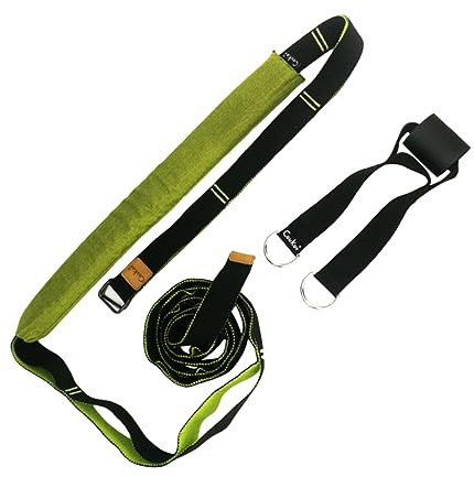 BESPORTBLE Yoga-hängematte Geriffeltes Bein-stretchband 4 Cm Breit für Fitness Grün/schwarz Aerial-yoga-gurt Stretchingband