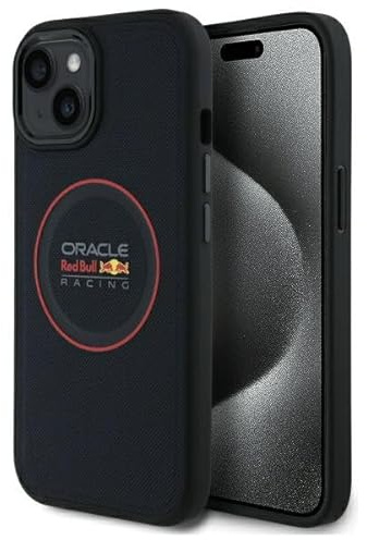 CG MOBILE Red Bull RBHMP14S24PUILVR Hülle für iPhone 14 6.1 Marine Leder Rot Ring kompatibel mit MagSafe