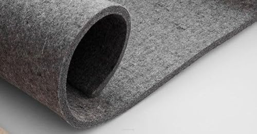 Bertoni Tessuto in feltro grigio spesso 10 mm, 75 x 25 cm, 1200 g, feltro di poliestere robusto per artigianato, isolamento e isolamento acustico, Bertoni (75 x 25 cm)
