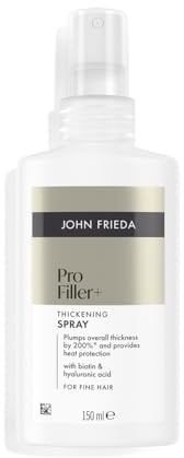 John Frieda Pro Filler+ Spray Densificador | Aumenta Fuerza y Densidad Capilar | Cabello Más Grueso y Resistente | Con Biotina y Ácido Hialurónico | Cabello Fino | 150 ml