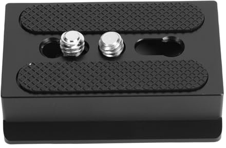 Plyisty Camera Plate, Aluminum Alloy Sliding Plate with Non Slip Rubber Pads and Adjustable Screw Position, for Ball Head Tripod Stabilizer Camera Mount