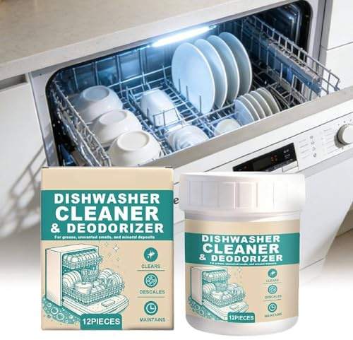 Dishwasher Cleaner and Deodorizer Tablets - Clean People Dishwasher Pods with Deep-Cleaning Power to Remove Grease, Limescale & Odors for a Fresh, Efficient Machine