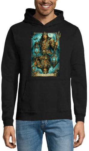 Regal Ruler of the Ocean Depths unisex bomullsblandning huvtröja svart