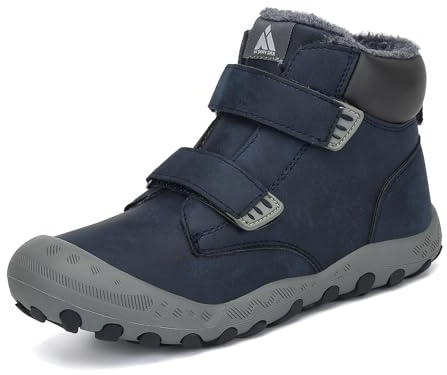 Mishansha Vinterskor för Unisex-Barn Vandringsstövlar Värme Foder Mountain Boots Sport Bekväm, Blå, 34 EU