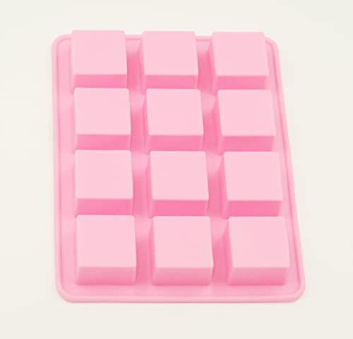 Selecto Bake 12 Cavities Square Silicone Mould, Cube Mould for Making Chocolate Candy, Cake, Ice Cube Tray, Truffles Pralines