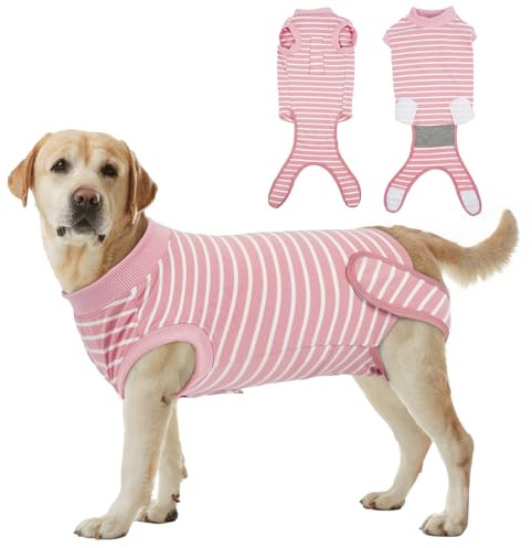 Hjumarayan Tuta Post Operatoria per Cani – Body Chirurgico Antileccamento, Alternativa al Collare Elisabettiano, Ideale Dopo Sterilizzazione e Interventi Chirurgici, Rosa XXL