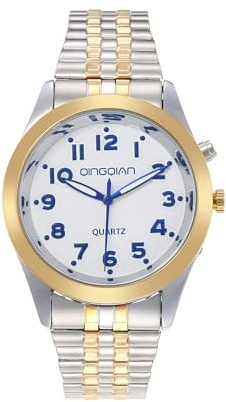 QINGQIAN Orologio parlante inglese adatto per anziani e ipovedenti per lo stile degli uomini