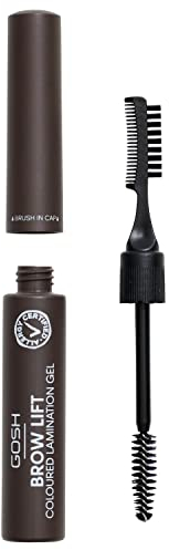GOSH Brow Lift Lamination eyebrow gel with colour, vegan I fixing gel for quick flawless brow styling, with salon effect I perfume-free and long-lasting I suitable for allergy sufferers I Dark Brown