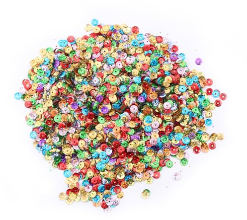 Assorted Holographic Round Dome Sequins - DIY Jewelry, Clothing, and Performance Costume Accessories (100g, Approx. 8000 Pieces, 6mm Diameter, PVC Material)