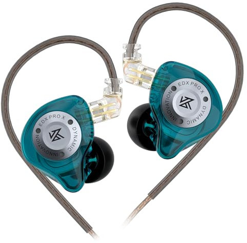 KZ EDX Pro X - Auriculares intraurales, HiFi IEM, monitor de sonido de graves profundos con cable desmontable, para cantantes audiófilos de DJ
