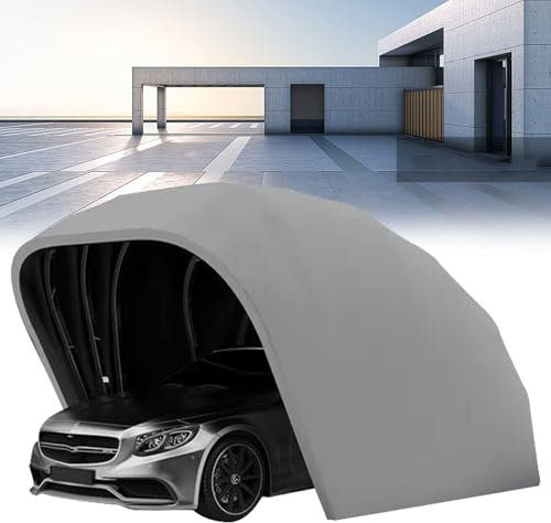 yjnhxns Auvent de Voiture rétractable Pliable en Acier Inoxydable pour Garage, abri de Voiture Pliable Mobile, abri de Voiture Mobile Semi-Automatique, L 5,5 m x l 2,5 m x H 2,3 m