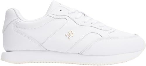 Tommy Hilfiger Donna Sneakers Running in Pelle, Bianco (White), 38
