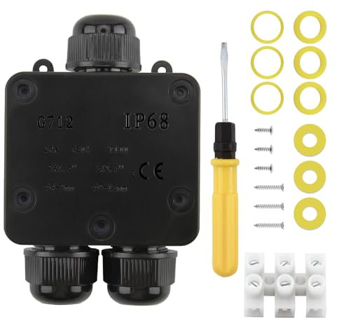 IP68 Waterproof Junction Box, 3-Way Y-Type PA9 Outdoor Electrical Connectors for Ø4mm~15mm DIA Cable, External Sleeve Protection Box Electrical Enclosure Gland External Cable Connector Wire Connector