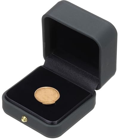 PATIKIL Myntpresentationsdisplaybox myntbox myntfodral med mynthållare passar 25 mm mynt för silver dollarsamlare, blå