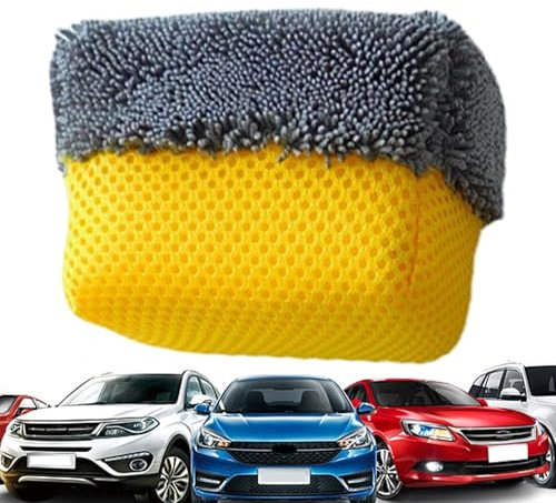 Esponja para Lavado de Autos, Almohadilla Absorbente de Agua, Esponja para Fregar Interiores, Almohadilla para Lavado de Autos, Esponja Multiusos para Autos, Almohadilla para Fregar Interiores