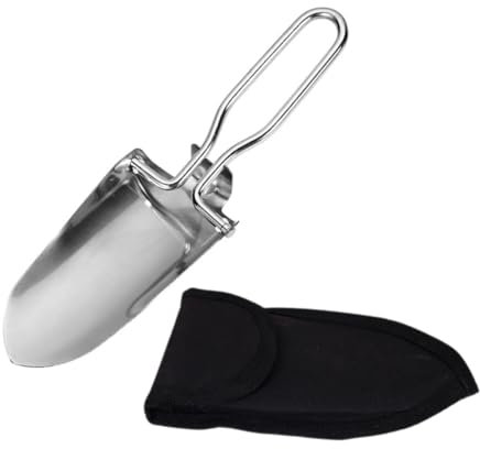 Pala al Aire Pala de Supervivencia Pala Pala de Camping Ligera Pala de baño Pala de Campamento Plegable Herramienta de jardín Plegable Acero Inoxidable Silver