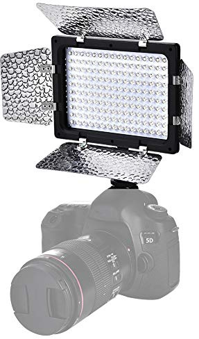 Picysa LED-fotolampa panel, fotografia LED-lampor, 18 × 15 × 6 W160, 6 000 K videofotograferingsljuspanel, kompatibel med digitalkamera, DV-videokamera