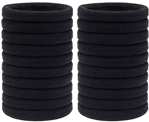 H&S 50 Hair Bands, Hair Bobbles Elastic Ties Hairbands Ponytail Holders for Women Girls Kids Men Thick Hair Black