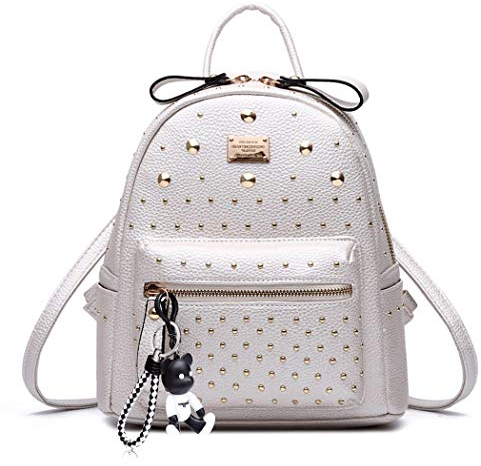 DEERWORD Donna Borse a Zaino Borsa a Zainetto Elegante Tracolla Zaini Firmate Marca Zainetti Antifurto PU pelle 5021 1 pz Bianco
